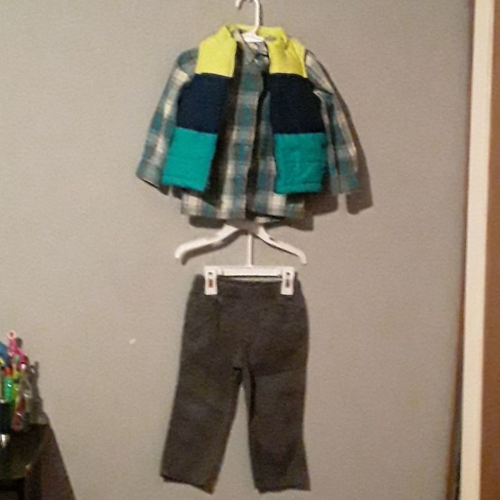 Button up with vest and panta